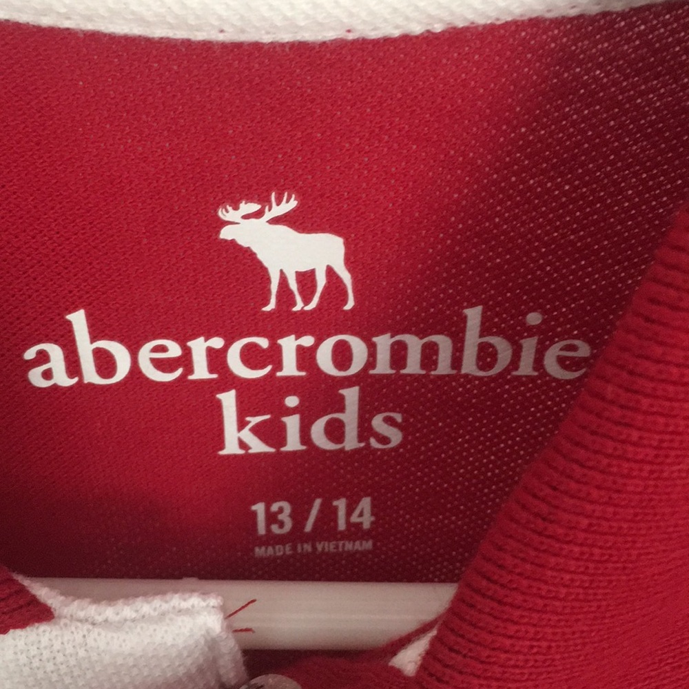 Abercrombie & Fitch Polo Style T Shirt L 13/14 Red - Picture 4 of 4